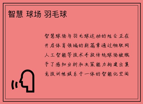 智慧 球场 羽毛球
